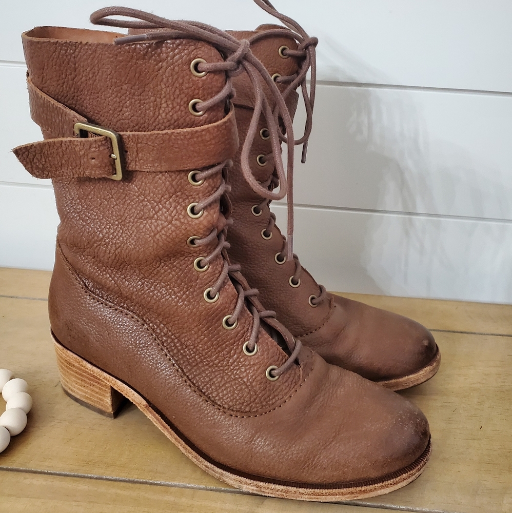 Kork ease mona lace up $245 combat boots brown 7